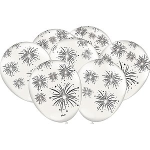 Balao Imperial ANO Novo Estampa Prata Metalli PCT.C/25