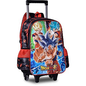 Mochila Infantil com Rodinha Dragon BALL G Estojo+lancheira KIT
