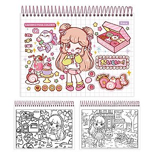 Caderno Desenho UNIV Capa Dura DOLL para Colorir 24FLS PCT.C/04