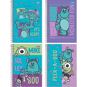 Caderno Espiral 1/4 Capa Dura Monstros S. A. 80F PCT.C/05