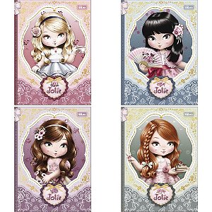Caderno 01X1 Cp.dura Colegial Jolie 80FLS Decorado COST 176X PCT.C/04