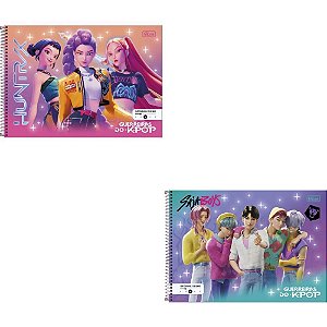 Caderno Desenho UNIV Capa Dura Guerreiras do K-POP 80FLS PCT.C/04
