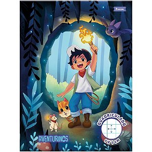 Caderno Quadriculado 1/4 1X1CM 40F Aventurinos PCT.C/10