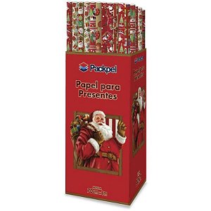 Papel Presente Natal 70X100CM Sortidos DP Unidade Packpel