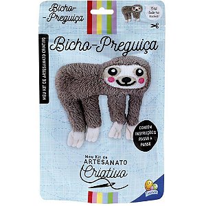 Livro Brinquedo Ilustrado KIT Artesanato BICHO- Preguiça