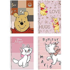 Caderno 01X1 Capa Dura Pooh e Marie 80FLS Classicos PCT.C/04