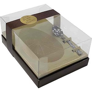 Caixa P/OVO de Pascoa 250G C/COLHER MARROM/OURO PCT.C/05