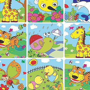 Papel Presente Bobina Couche 60CM. MOD.121 Bichinhos BO-100MTS