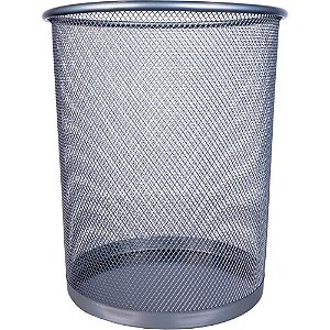 Lixeira para Escritorio Aramado 8,5L Prata (7908683991659)