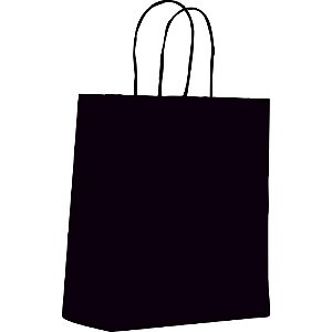 Sacola para Presente Lisa Preta M 22,5X31,5X10CM PCT.C/10