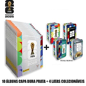 Copa Panini 2026 ALBUM CD PRATA+4 Latas Classic CX.C/10