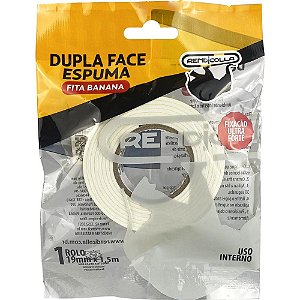 Fita Dupla Face Espuma 19MMX1,5M. Blister
