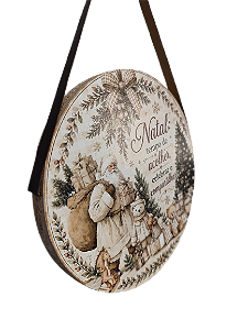 Placa em Madeira Natalina 2CM X 20CM - Estampa Diversa