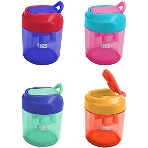Apontador com Deposito 2 Furos TRIS Squeeze 4 Cores DP.C/12