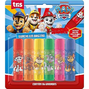 Tinta Guache TRIS Patrulha Canina Bastao 6 Blister