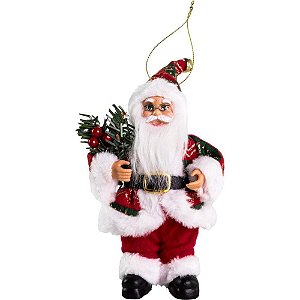Artigo para Decoracao Natal Enfeite Noel Casaco GLIT. 18CM