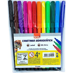 Caneta Hidrografica 12 Cores Blister