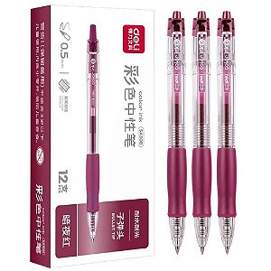 Caneta GEL Retratil C/GRIP Vinho 0,5MM CX.C/12