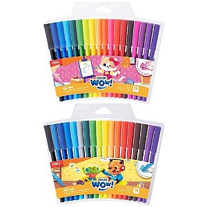 Caneta Hidrografica Color WOW Lavavel 18 Cores Estojo