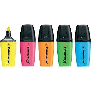 Caneta Marca Texto Stabillo BOSS Mini 5 Cores Estojo