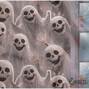 TNT Estampado 1,40M 40G Halloween Fantasmas NA Janela RL-25MTS