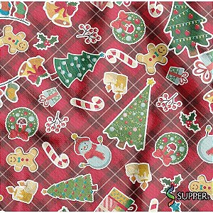 TNT Estampado 1,40M 40G Natal Elementos RL-25MTS