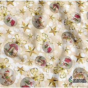 TNT Estampado 1,40M 40G Natal GOLD RL-25MTS