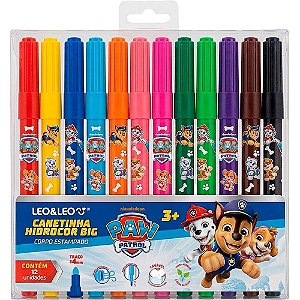 Caneta Hidrografica Jumbo Patrulha Canina 12 Cores Estojo