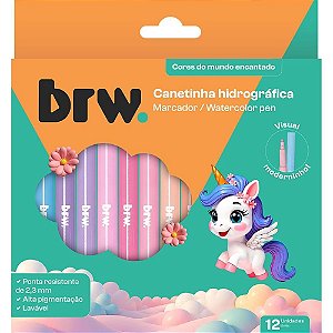Caneta Hidrografica Unicornio 12 Cores