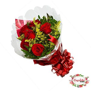 Buquê com 6 rosas nacionais