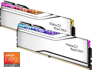 Memória DDR5 32GB 6000mhz CL26 AMD Expo G.Skill Trident Z5 Royal Neo RGB (2x16GB) F5-6000J2636G16GX2-TR5NS