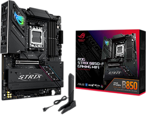 Placa Mãe AMD AM5 Asus ROG Strix B850-F Gaming Wi-Fi 7 + Dolby Atmos - 90MB1J70-M0AAY0