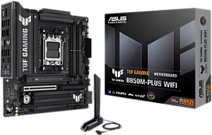 Placa Mãe AMD AM5 Asus TUF Gaming B850M-Plus Wi-FI 6E - 	90MB1IY0-M0AAY0