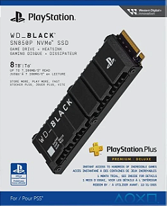 8TB  SN850P WD Black 7200MB/s Licenciado para Playstation 5 PS5 - WDBBYV0080BNC-WRSN