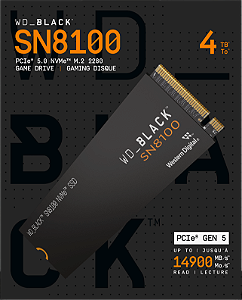 4TB WD Black SN8100 14.900MB/s SSD M.2 NVMe GEN5 PCIe 5.0 - WDS400T1X0M-00CMT0