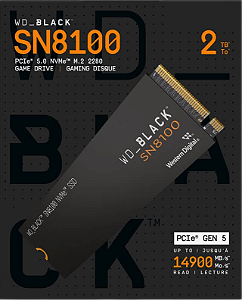 2TB WD Black SN8100 14.900MB/s SSD M.2 NVMe GEN5 PCIe 5.0 - WDS200T1X0M-00CMT0