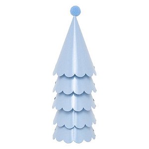 CHAPÉU DE FESTA POMPOM AZUL CÉU (5 UNIDADES)