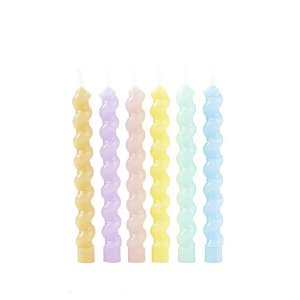 VELAS TORCIDINHAS CANDY COLORS (5 UNIDADES)