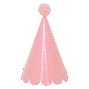 CHAPÉU DE FESTA POMPOM ROSA FLAMINGO (5 UNIDADES)