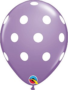 BALÃO 11" LILÁS POLKA DOTS (UNIDADE)