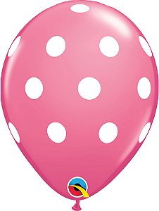 BALÃO 11" ROSA POLKA DOTS (UNIDADE)