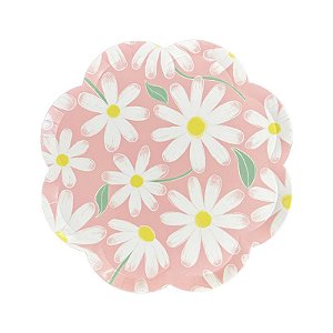 PRATO DE PAPEL MARGARIDAS (8 UNIDADES)