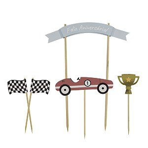 TOPPERS CARROS DE CORRIDA (10 UNIDADES)