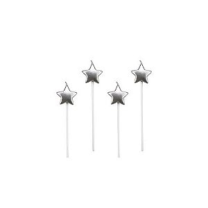 VELAS ESTRELAS PRATEADAS