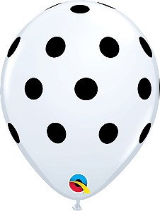 BALÃO 11" BRANCO POLKA DOTS (UNIDADE)