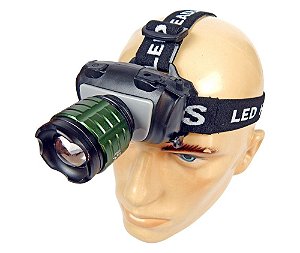 Lanterna Tática de Cabeça / Capacete Profissional 617.000 Lumens Zoom Ajustável Bateria Recarregável LED Q5