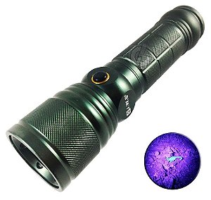 Lanterna Tática Com Luz Negra e Luz Branca Equipada com LED Cree T6 + LED UV Ultra Violeta Com Zoom