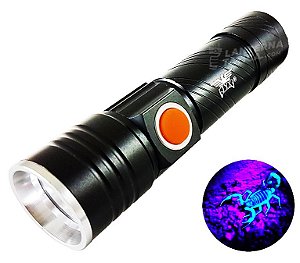 Lanterna Profissional com Luz Negra UV Ultra Violeta Super Potente 2.950.000 Lumens Bateria Recarregável