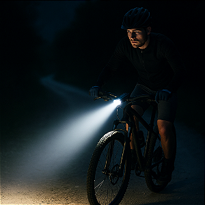 Farol de Bike Profissional e Lanterna Tática Recarregável Double LED com Duas Baterias Recarregaveis