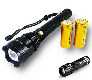 Lanterna Tática Storm II 6.200.000 Lumens LED XML T9 Super Potente + Brinde Mini Lanterna Tática